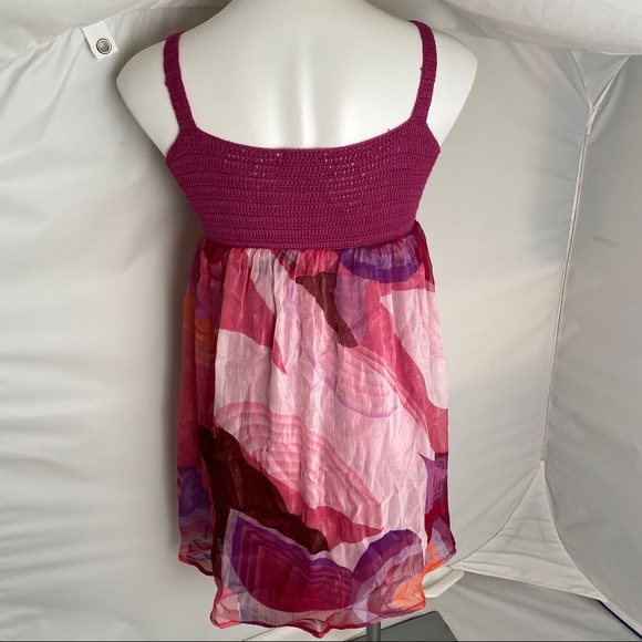 Hendi pink multicolor crochet shimmer babydoll - Picture 3 of 8